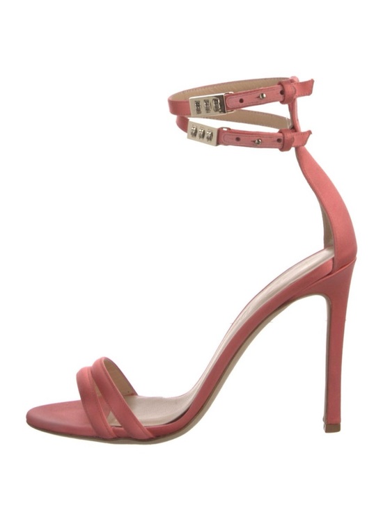Brandon Maxwell Shoes - Brandon Maxwell Classic Double-Strap Ankle Wrap High Heel Sandal in Coral Pink